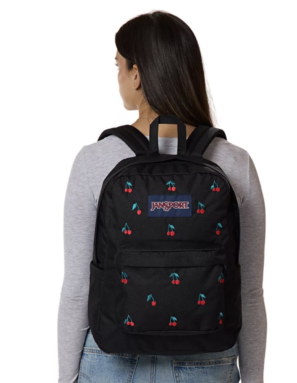 JanSport Superbreak FX Plus Backpack Black Cherries EUC